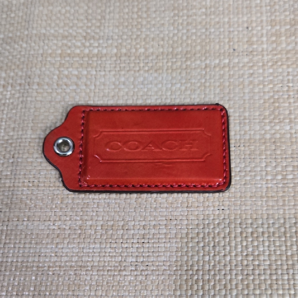 Coach Bright Red Patent Leather Hangtag